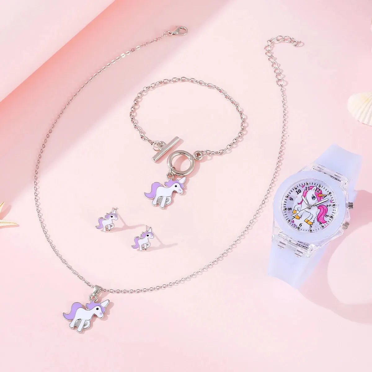 Unicorn Watch and Jewelry Set