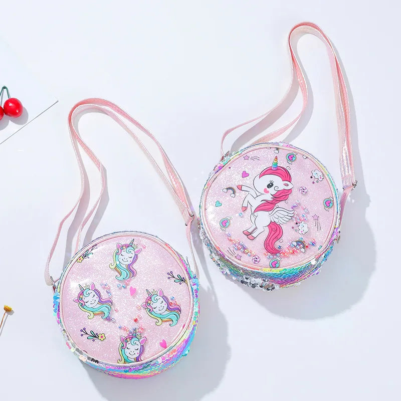 Rainbow Sequin and Glitter Unicorn Purse