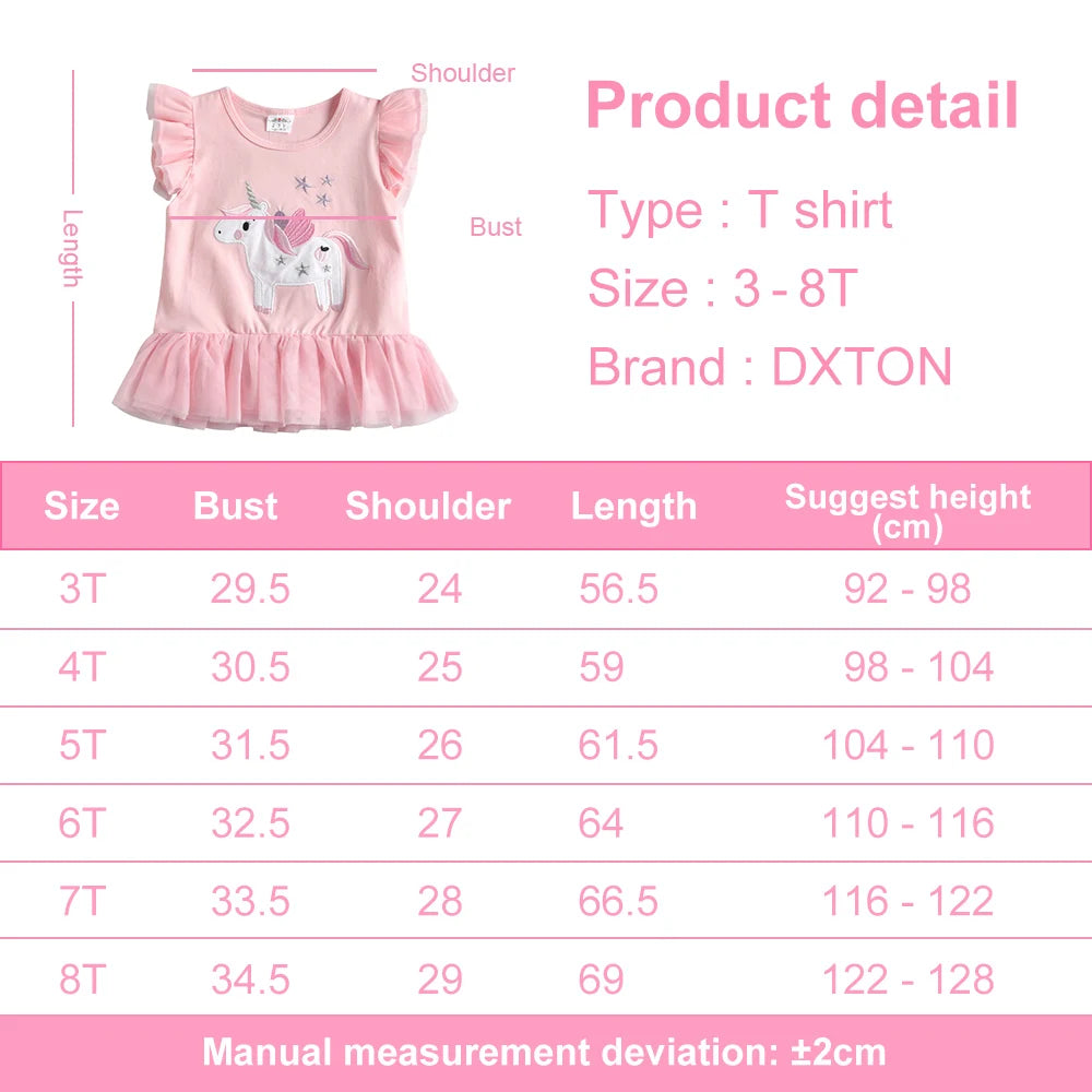 Children Unicorn Pink Ruffle Sleeve Shirt