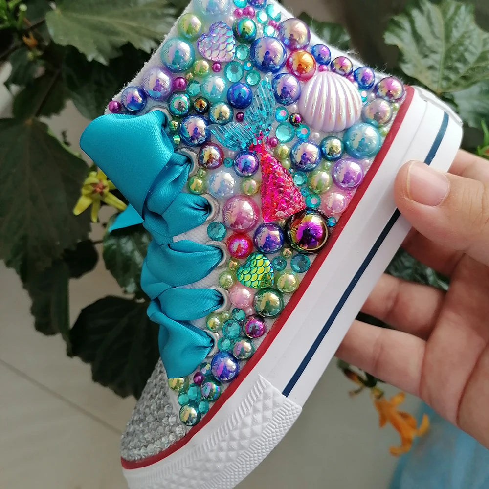 Girls Mermaid Bling Sneakers