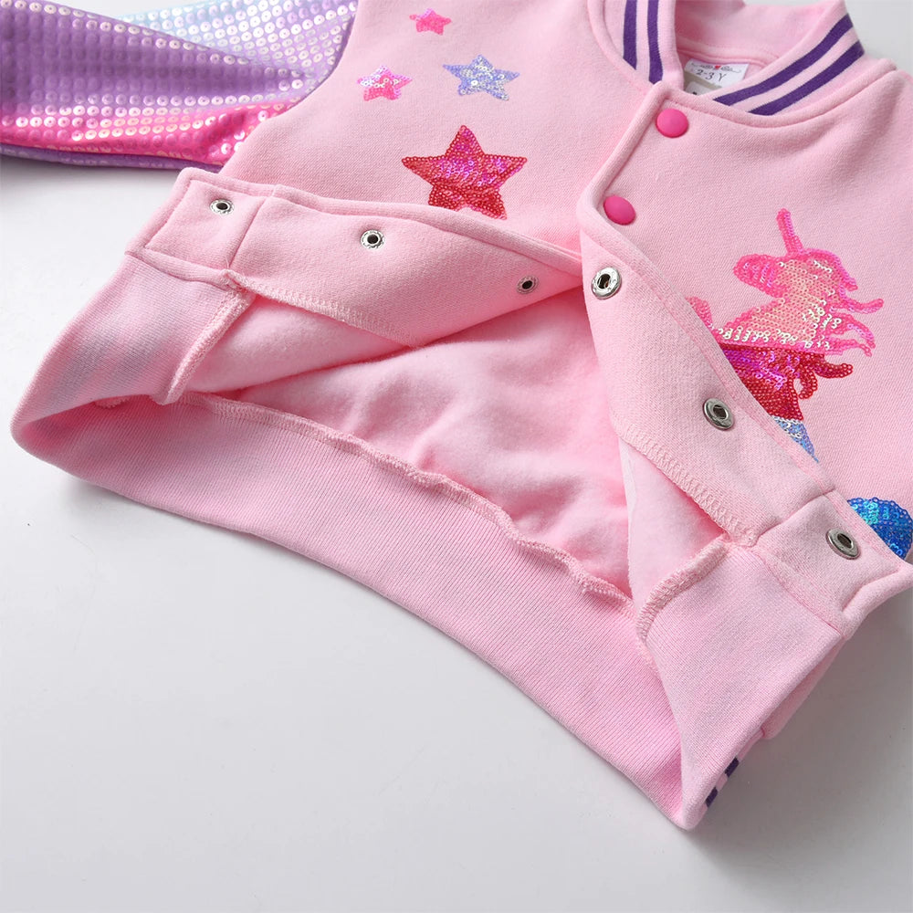 Girls Unicorn Sequin Jersey Jacket