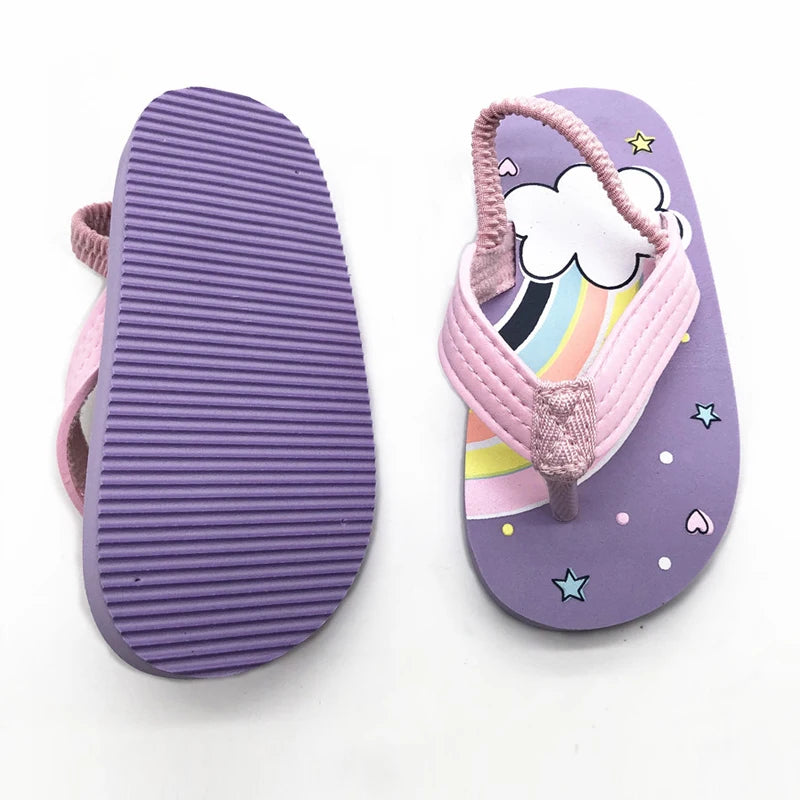 Girls Rainbow Flip-Flops