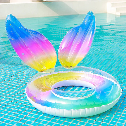 Rainbow Glitter Mermaid Tube Float