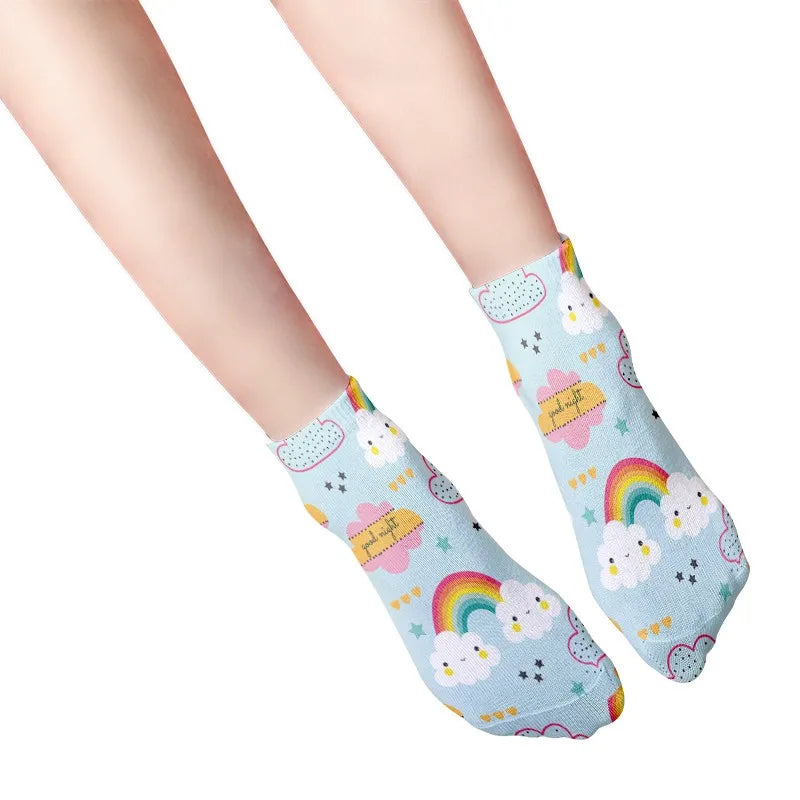 Short Rainbow Cloud Socks