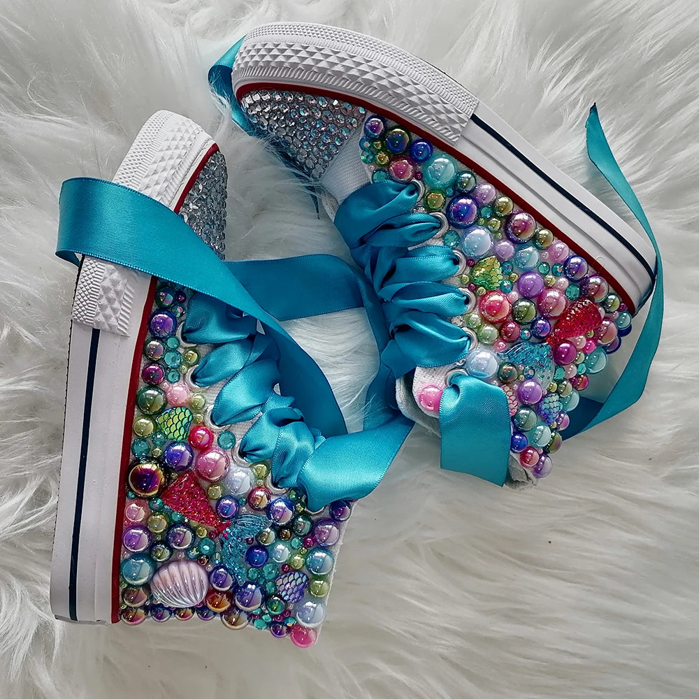 Girls Mermaid Bling Sneakers