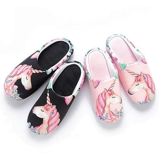 Floral Unicorn Memory Foam House Slippers