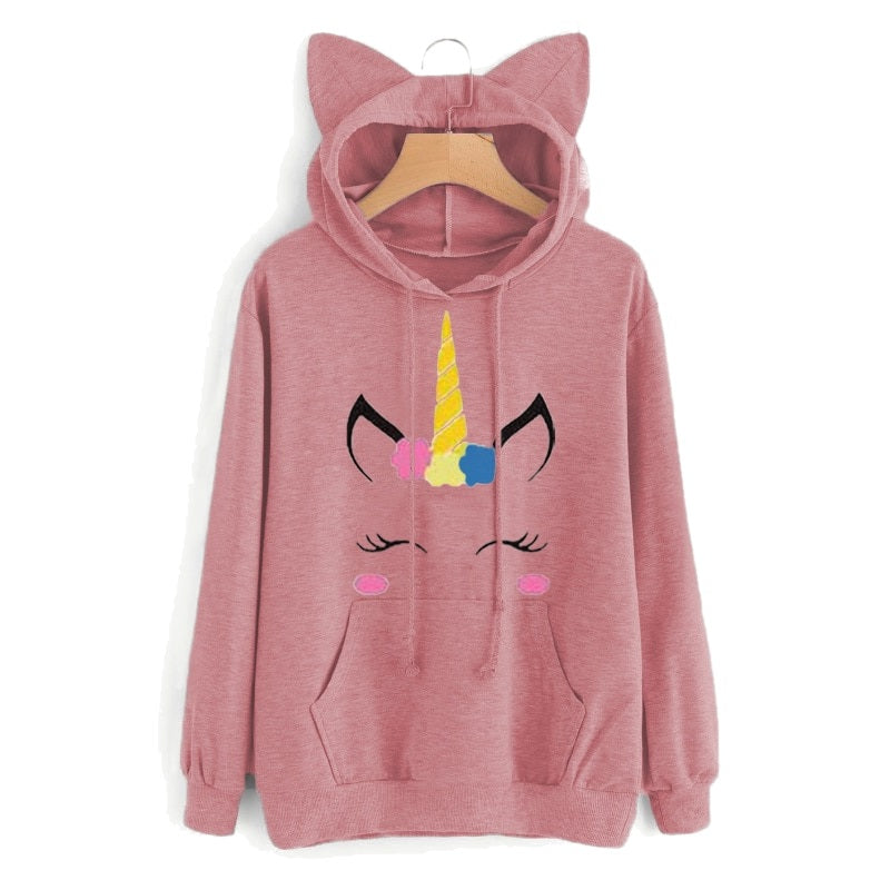Pink Flower Unicorn Hoodie