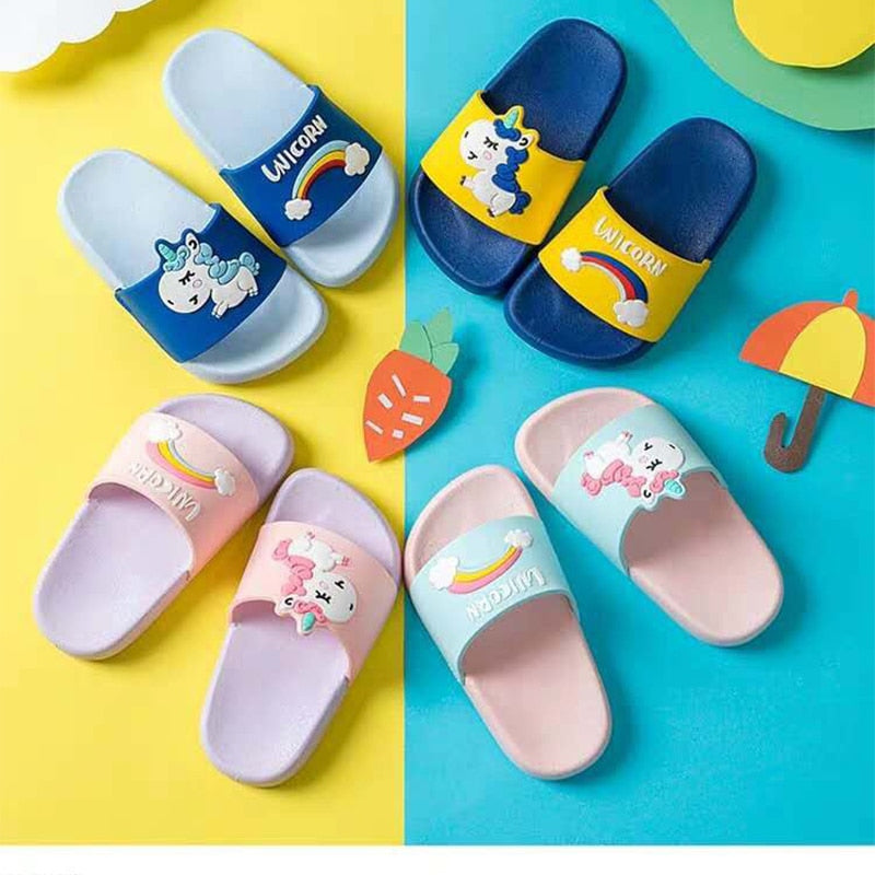 Cute Girls Magical Unicorn Flip-Flop Slippers