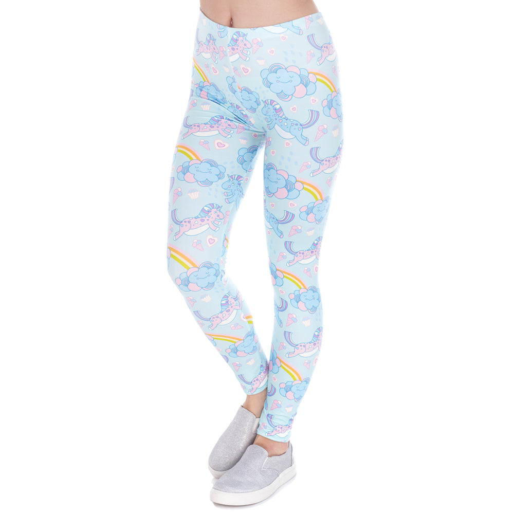 Women's Blue Unicorn Tights