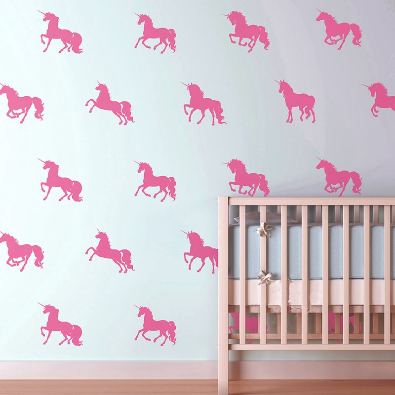 16pc Unicorn Silhouette Wall Decal Stickers