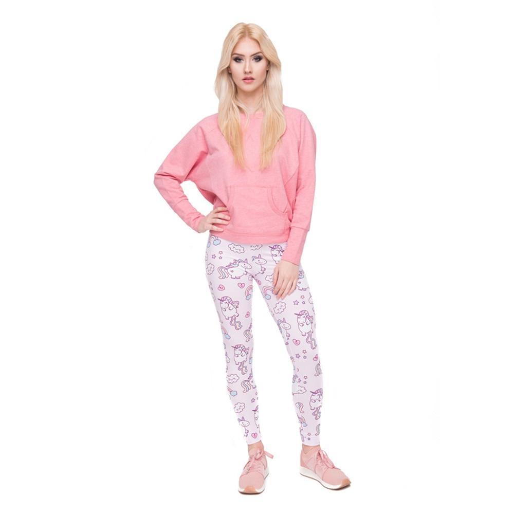 Pink Floating Unicorn Leggings Model