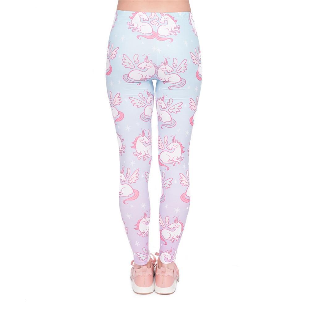 Back of Blue Gradient Unicorn Leggings