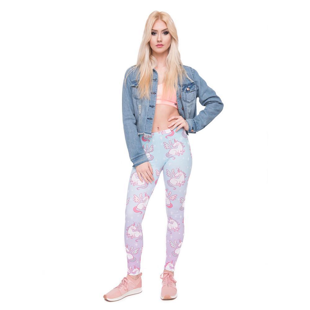 Blue Winged Unicorn Leggings