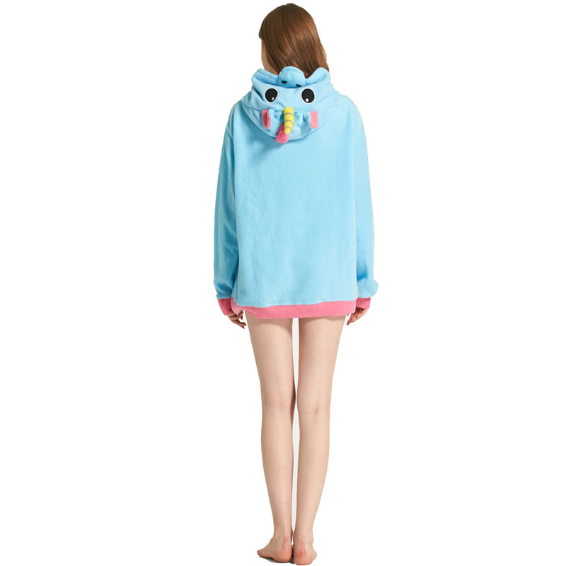 Back of Blue Unicorn Fleece