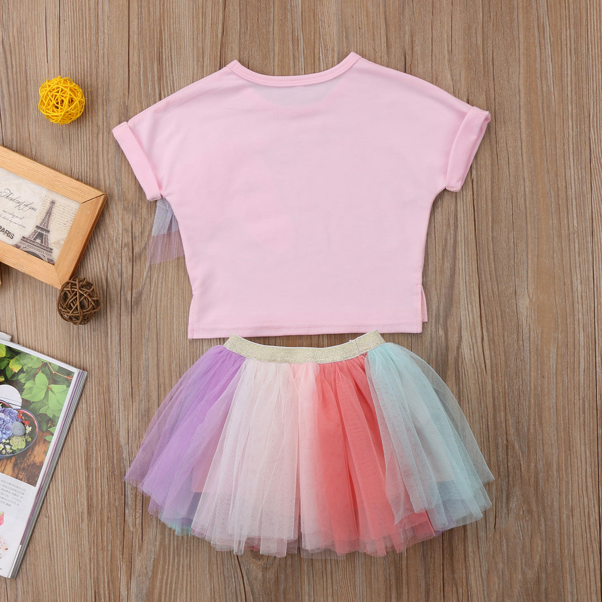 Back of Girls Unicorn Summer Dress