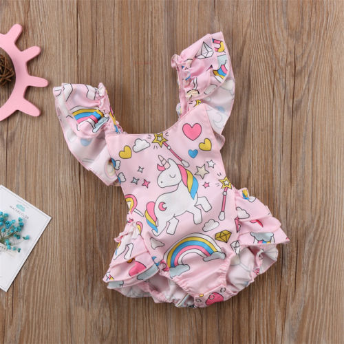 Ruffled Unicorn Baby Romper