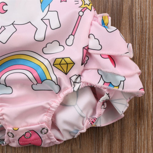 Ruffled Unicorn Baby Romper Bottoms