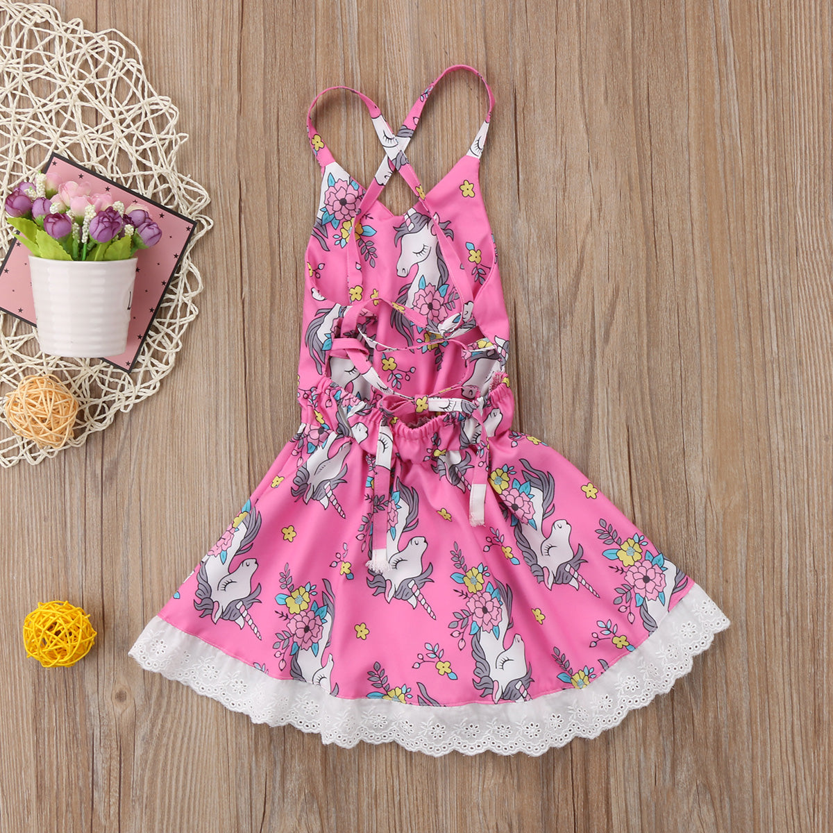 Back of Pink Unicorn Dress