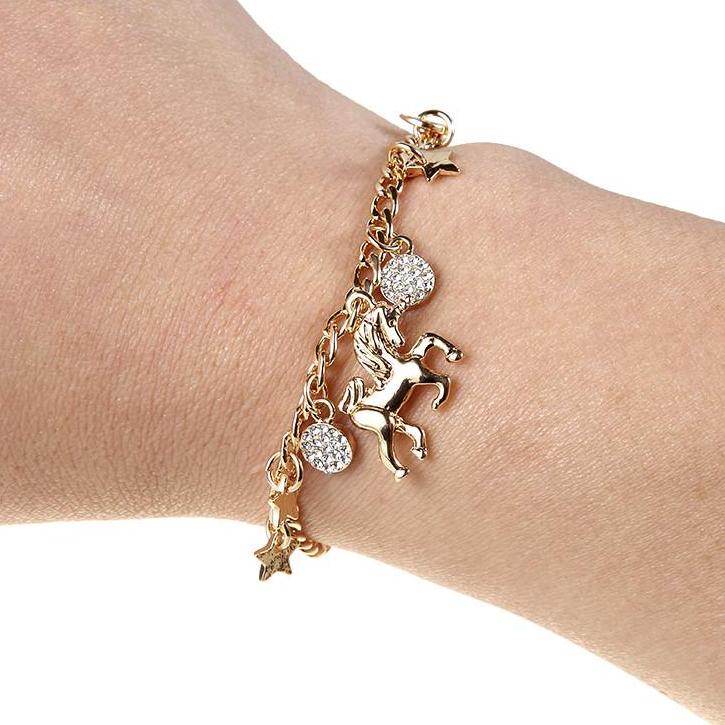 Gold Unicorn Charm Bracelet