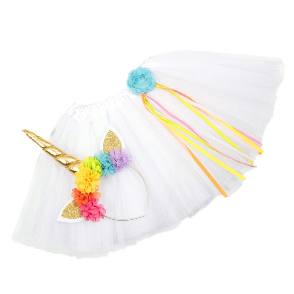 Baby Girls 2-Piece Unicorn Headband / Tutu Set