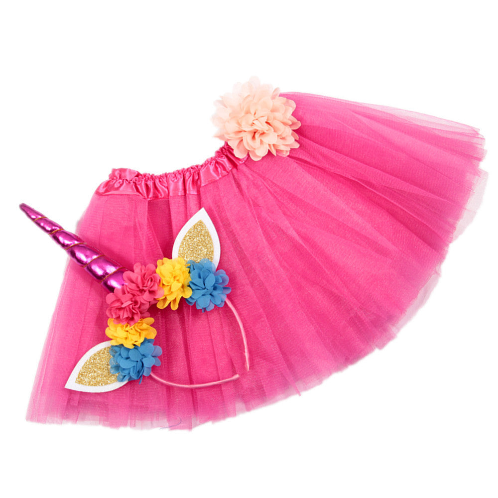 Baby Girls 2-Piece Unicorn Headband / Tutu Set