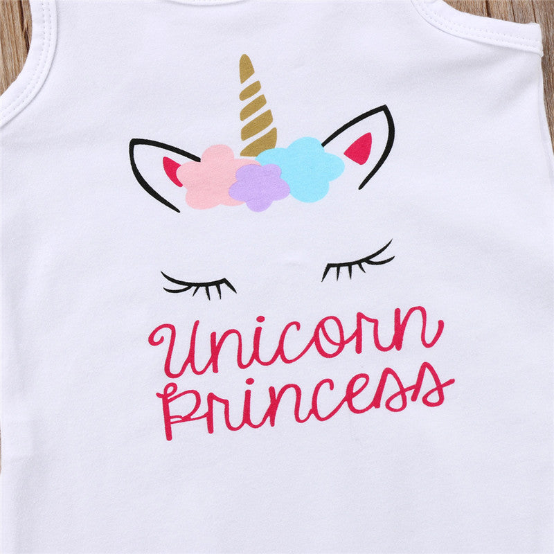 White Unicorn Sun Dress Close-Up