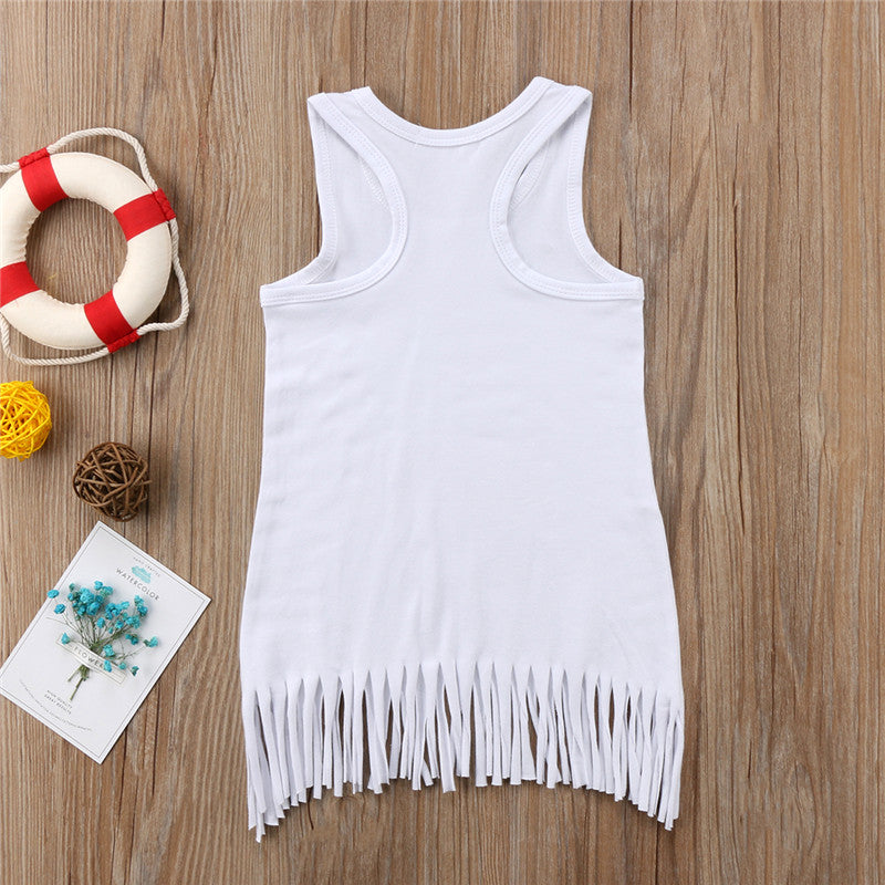 Back of White Unicorn Sun Dress