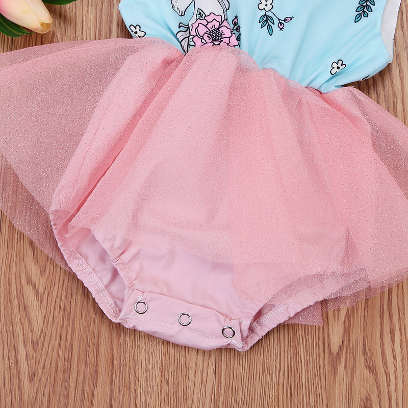 Baby Unicorn Romper Dress Close-Up