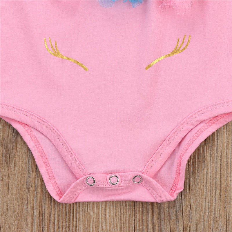Unicorn Crown Baby Onesie Snaps