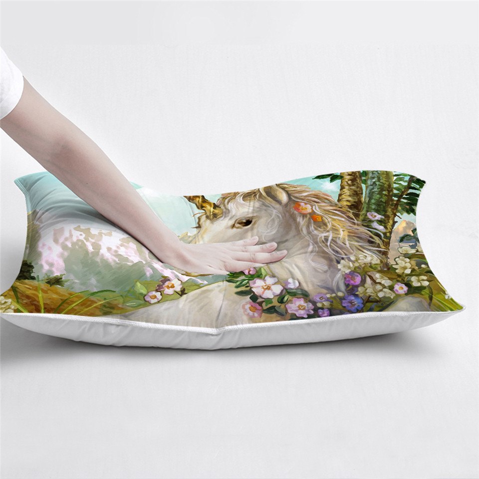 Mountain Flower Unicorn Pillow