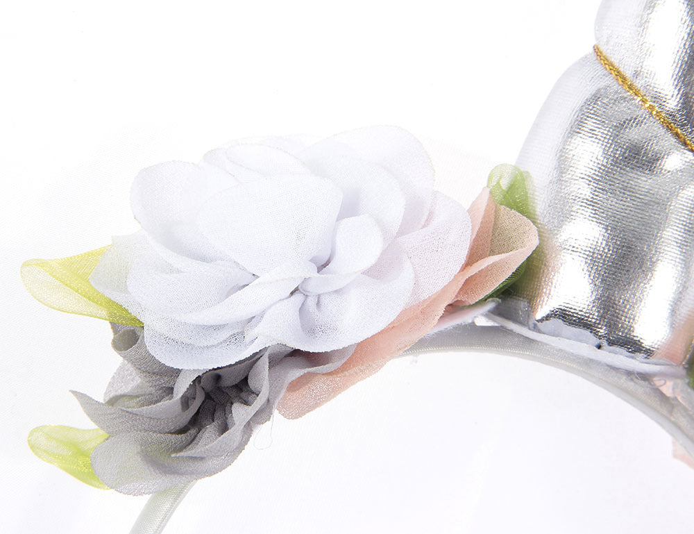 Kids Unicorn Horn Headband w/ Flowers