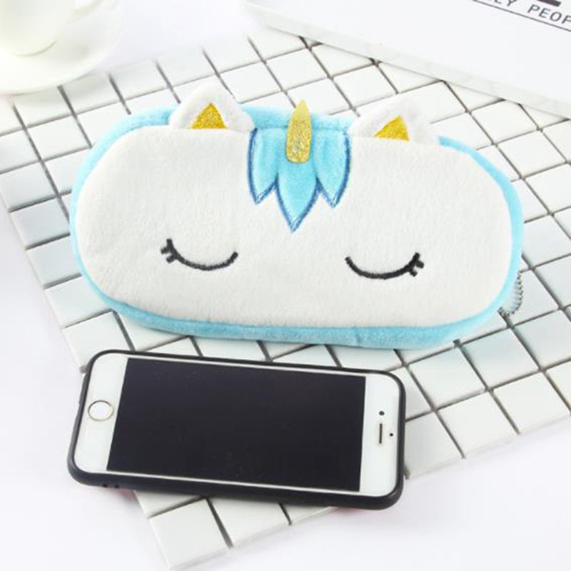 Cute Plush Baby Unicorn Pencil Bag Case