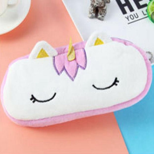 Cute Plush Baby Unicorn Pencil Bag Case