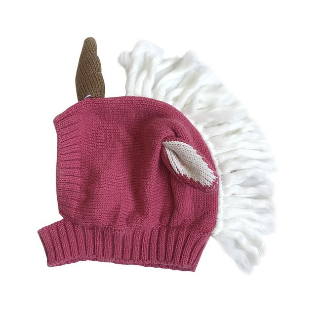 Red Baby Unicorn Beanie Cap
