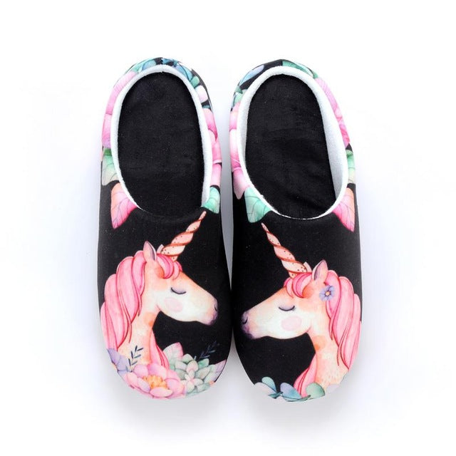 Black Unicorn Slippers