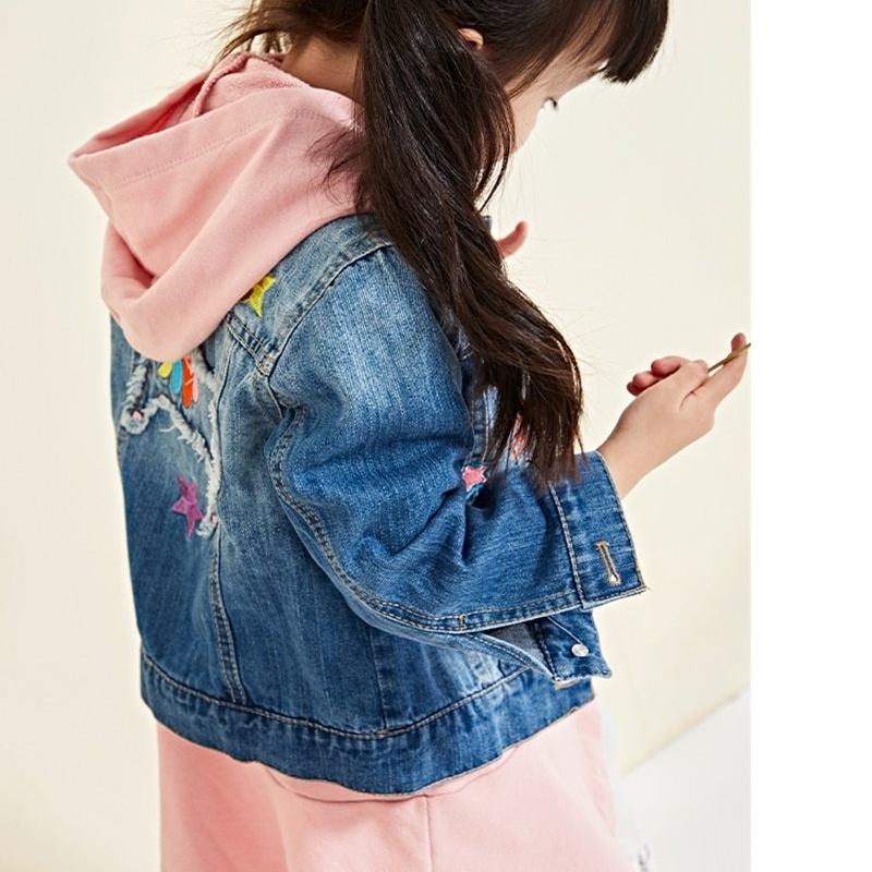 Girls Denim Unicorn Jacket Model