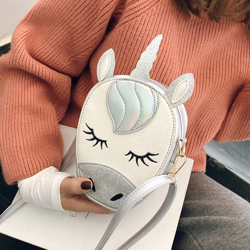 Glittery Mini Unicorn Crossbody Bag Purse