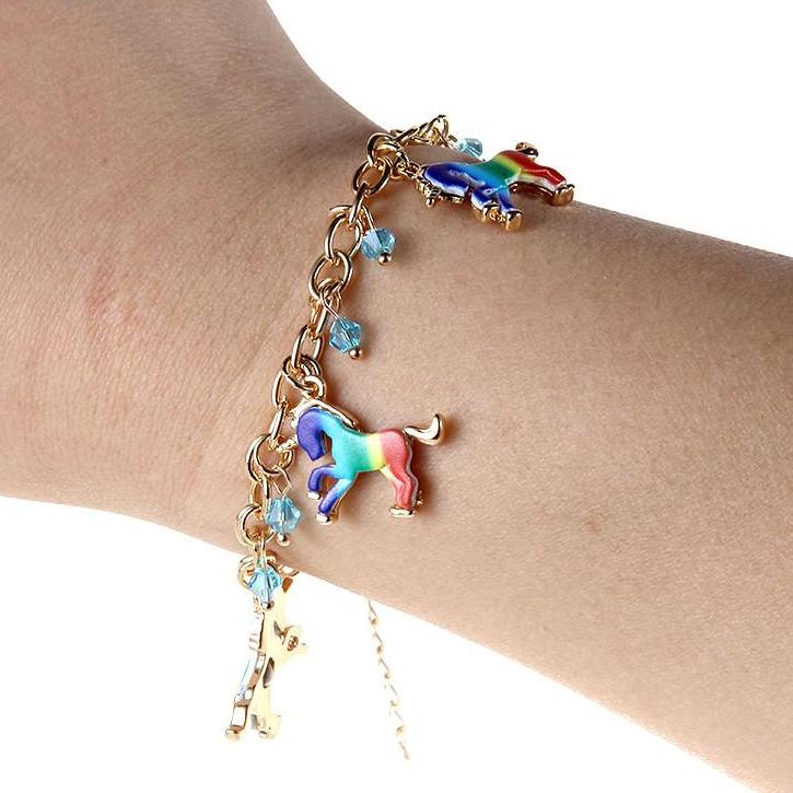 Rainbow Unicorn Charm Bracelet