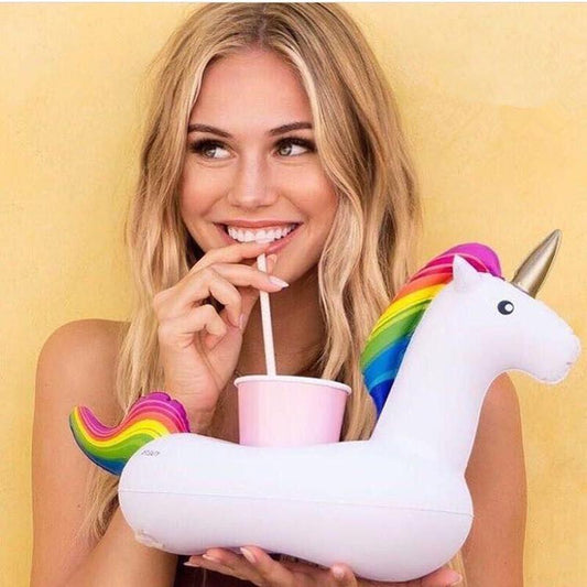 Rainbow Unicorn Inflatable Pool Cup Holder