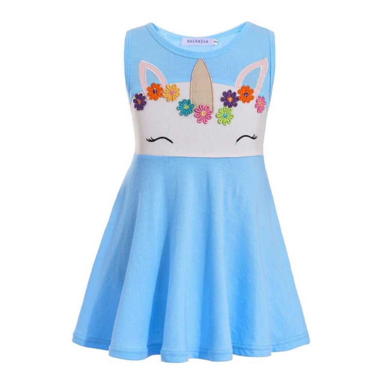 Blue Unicorn Party Dress