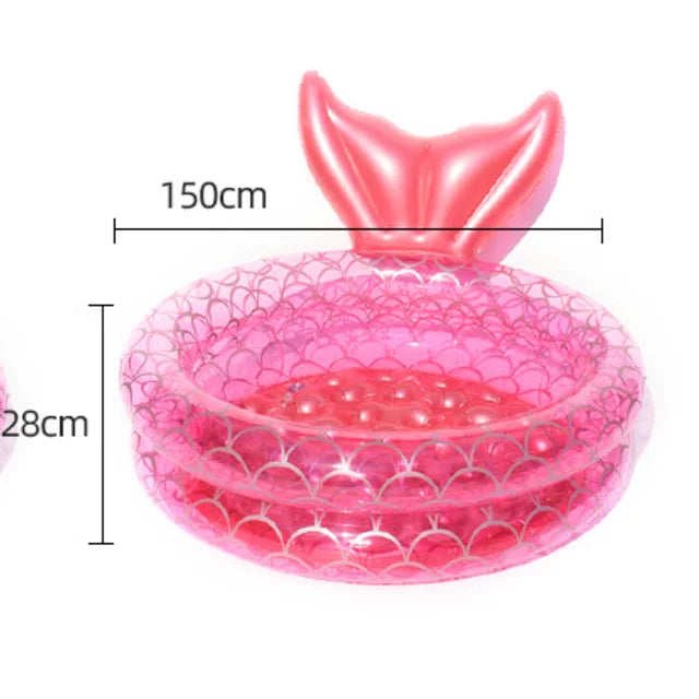 Inflatable Round Mermaid Swimming Pool