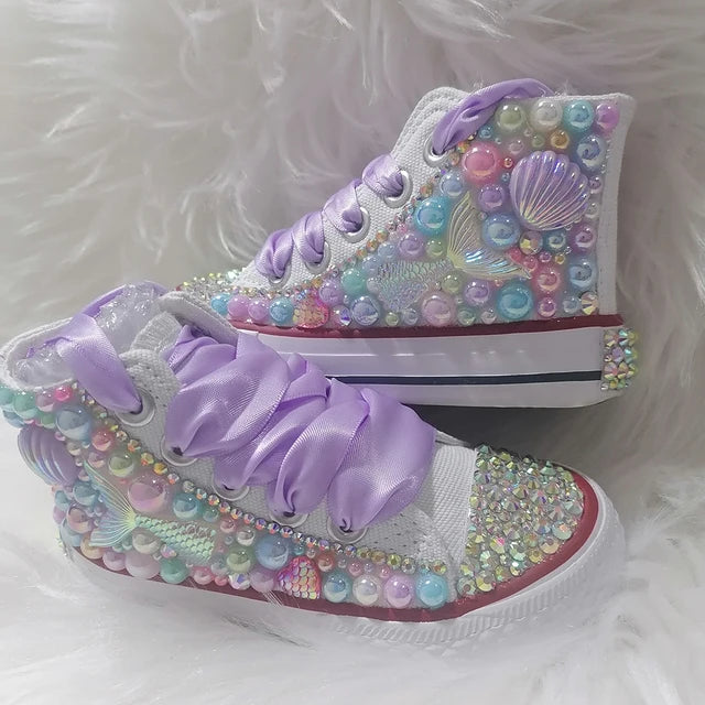 Girls Mermaid Bling Sneakers