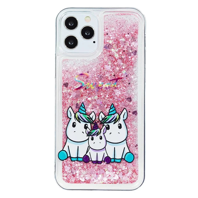 Unicorn Glitter Dynamic Liquid Case for iPhone 14 13 Pro Max 14 Plus 14ProMax
