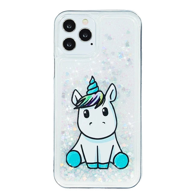 Unicorn Glitter Dynamic Liquid Case for iPhone 14 13 Pro Max 14 Plus 14ProMax