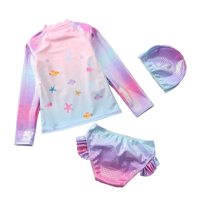 Girls Mermaid Two Piece Swimsuit