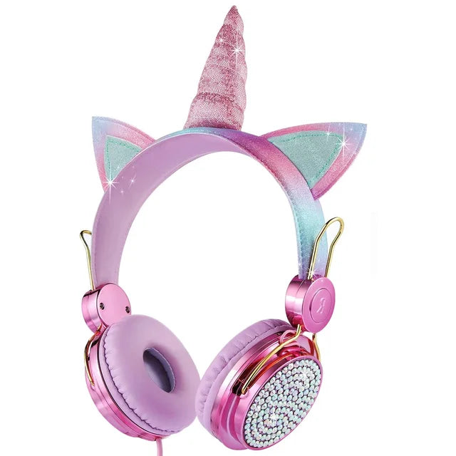 Rainbow Unicorn Wired Headphones