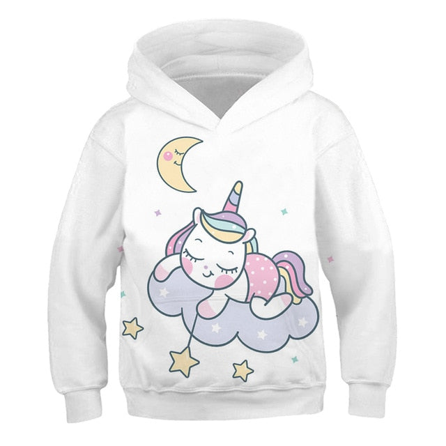Colorful Cartoon Rainbow Unicorn Hoodie Sweatshirt