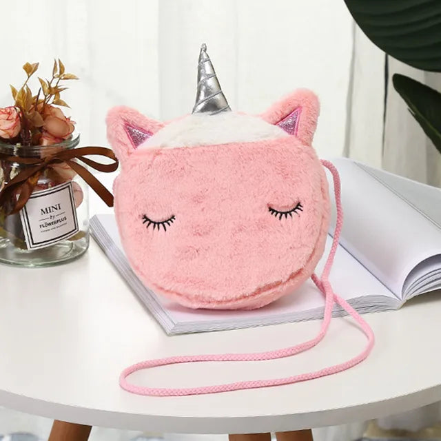 Fluffy Unicorn Shoulder Purse