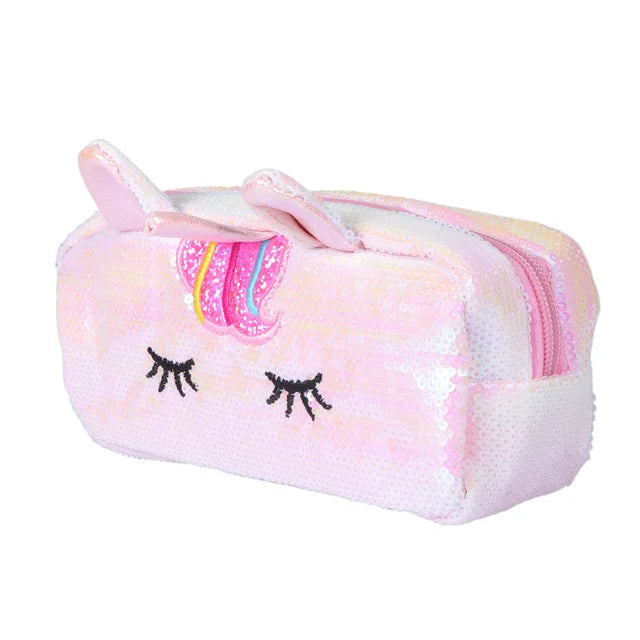 Unicorn Light Pink Sequin Pencil Bag