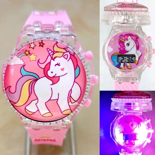 Rotatable, Musical, light-up Rainbow Unicorn Watch